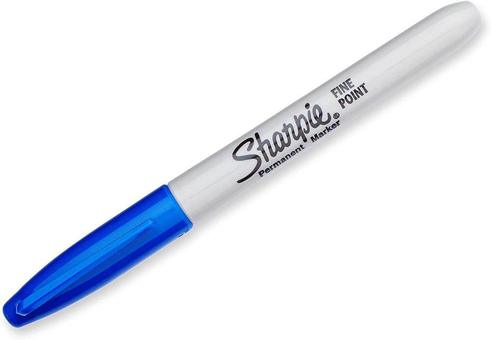 Permanent Markers, Fine Point, Blue, 12 Count