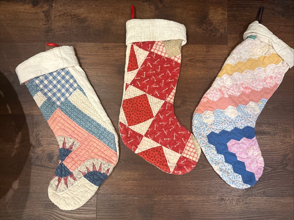 Old Quilt Stockings THREE