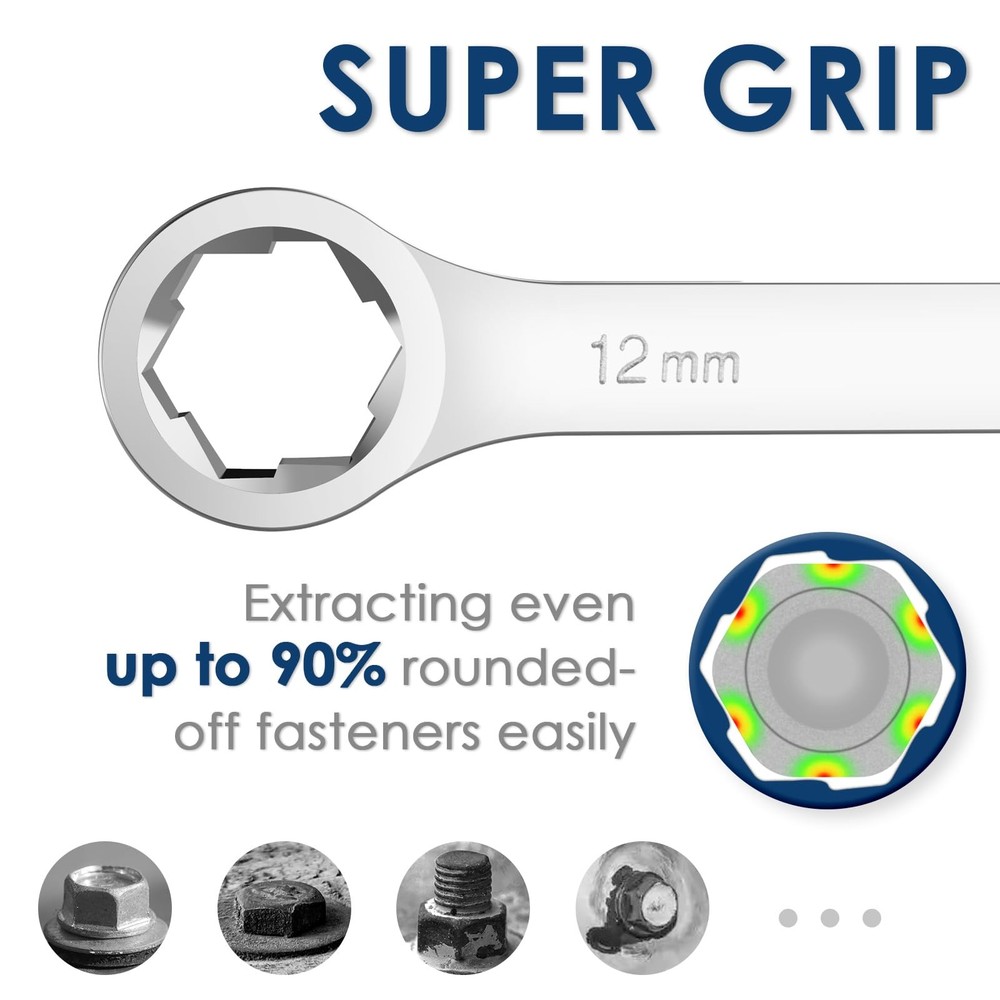 YIYEIE 5-Piece Extra Long Box End Wrench Set, | Extractor