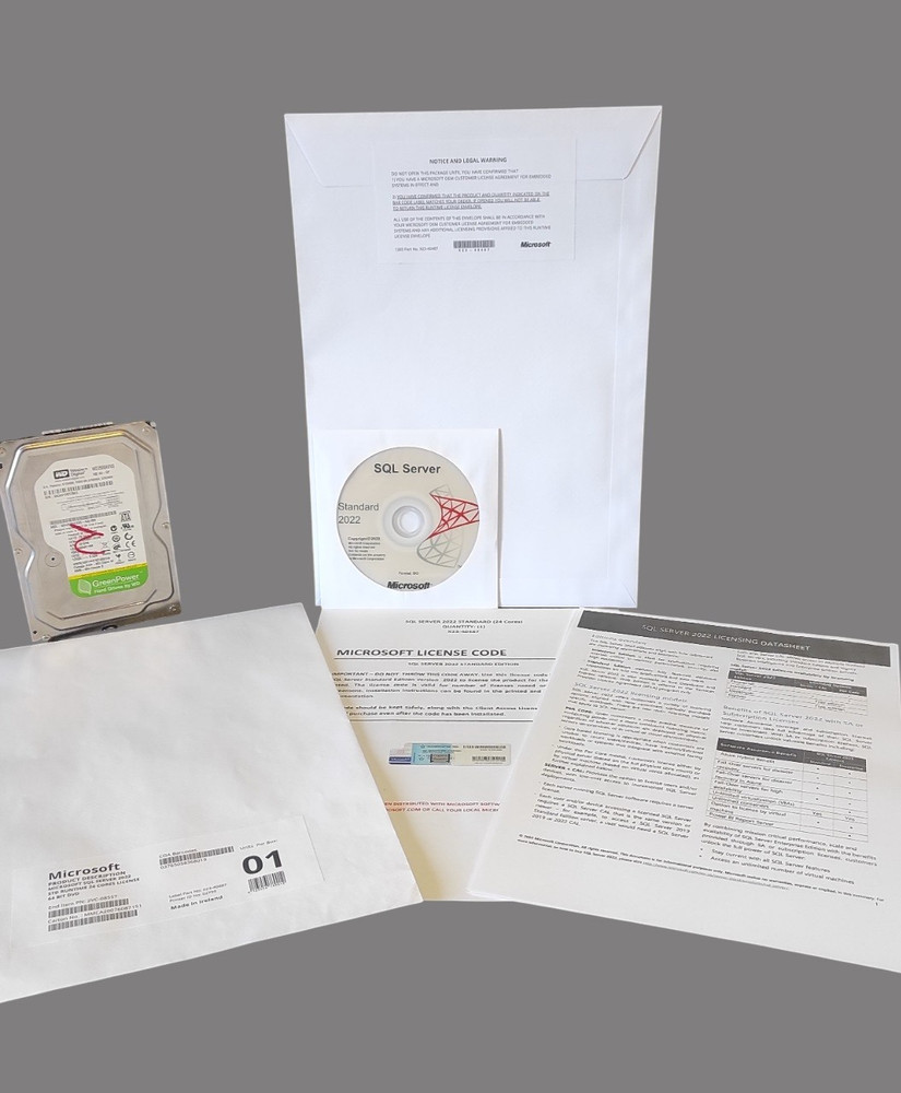 SQL Server 2022 Standard 16 Cores unlimited User CALs with CoA