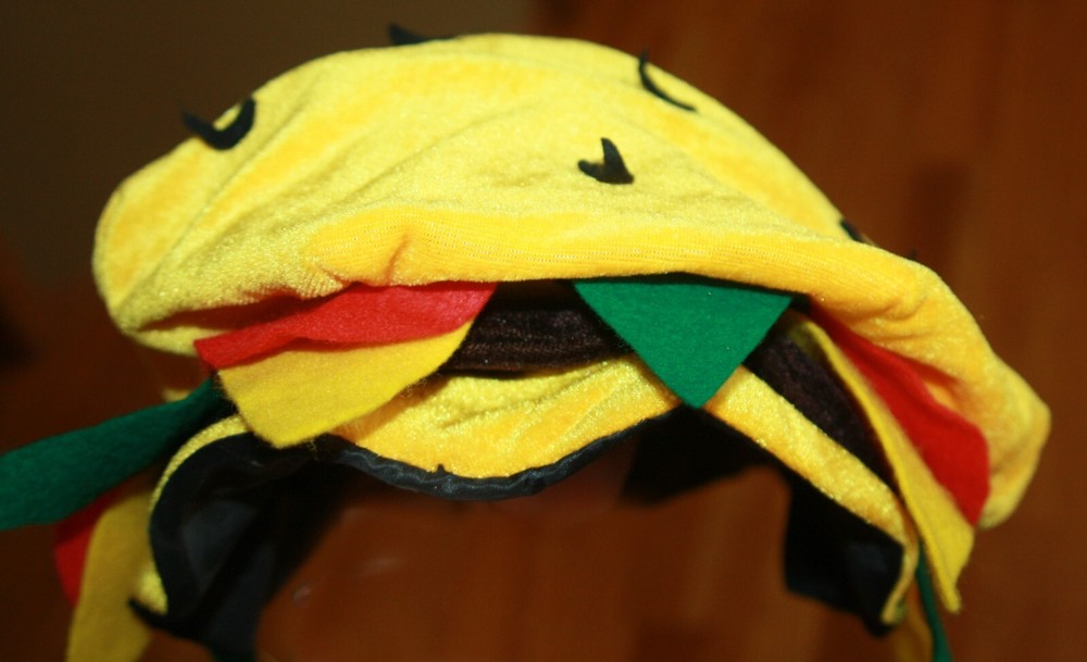 Hamburger hat novelty costume velour