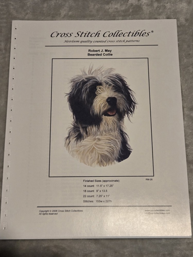 Cross Stitch Collectibles Pattern Bearded Collie