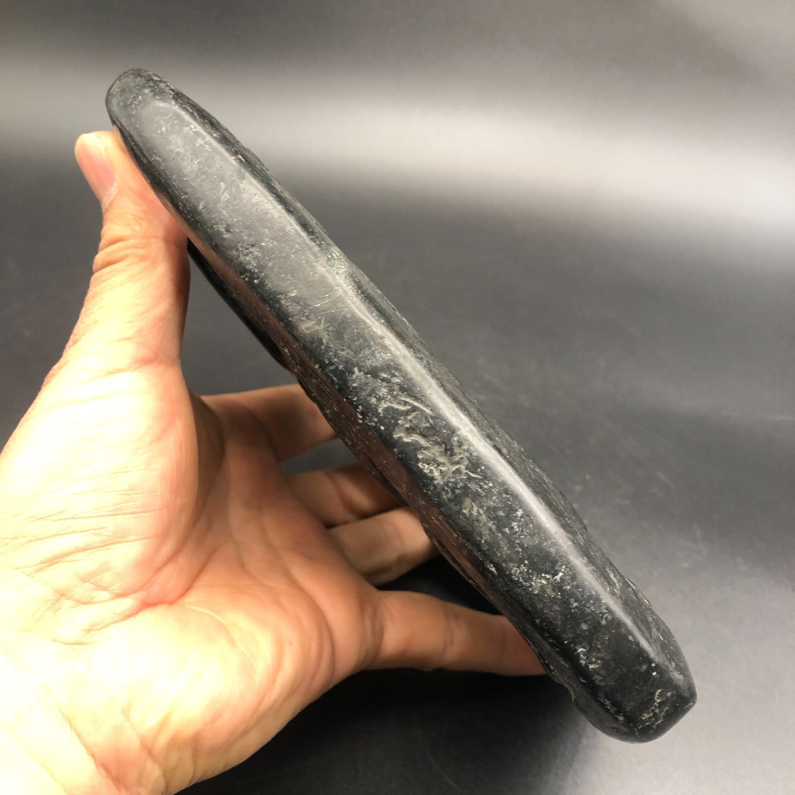 Old HongShan Culture Meteorite Jade Hand-Carved Sun God Helios Statue