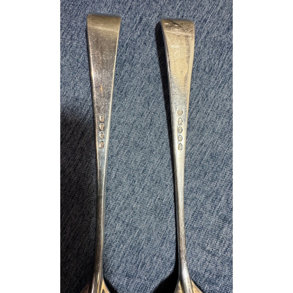 Vintage Gerity Silverplated Georgian Large Salad Serving Fork & Spoon Set w/Box