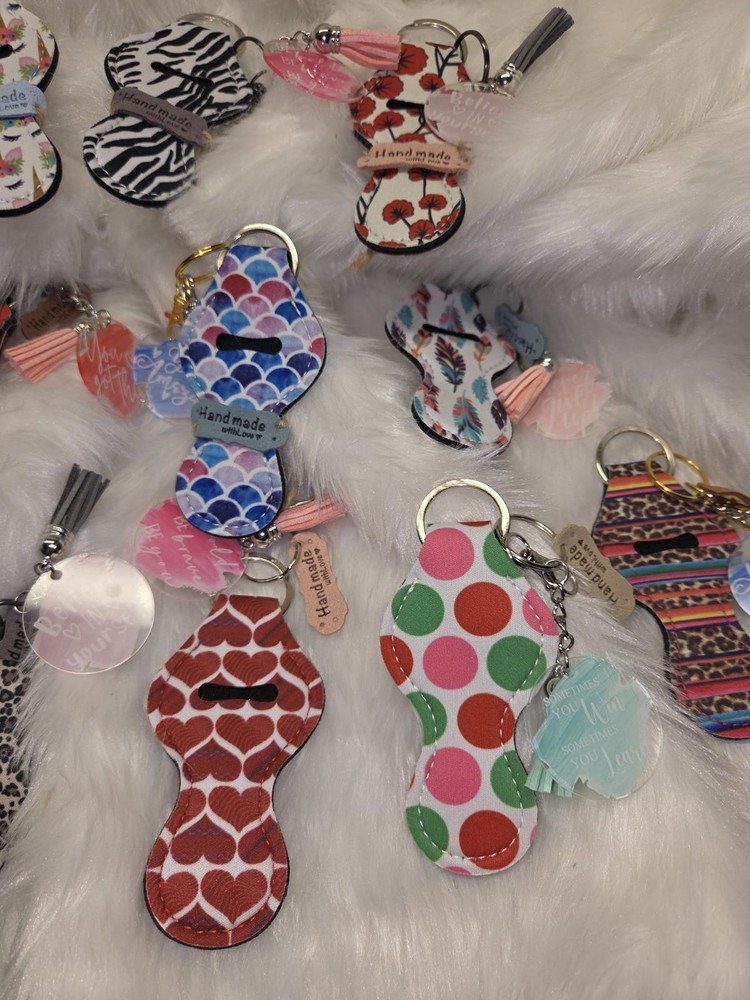 Assorted Handmade Lip Balm Holder Keychains