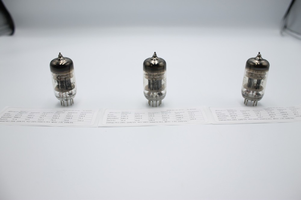 3 PCS 6N1P-Е / E88CC / 6DJ8 / 6922 .NEVZ. Boxed Anode. 1966'. Etracer Tested.