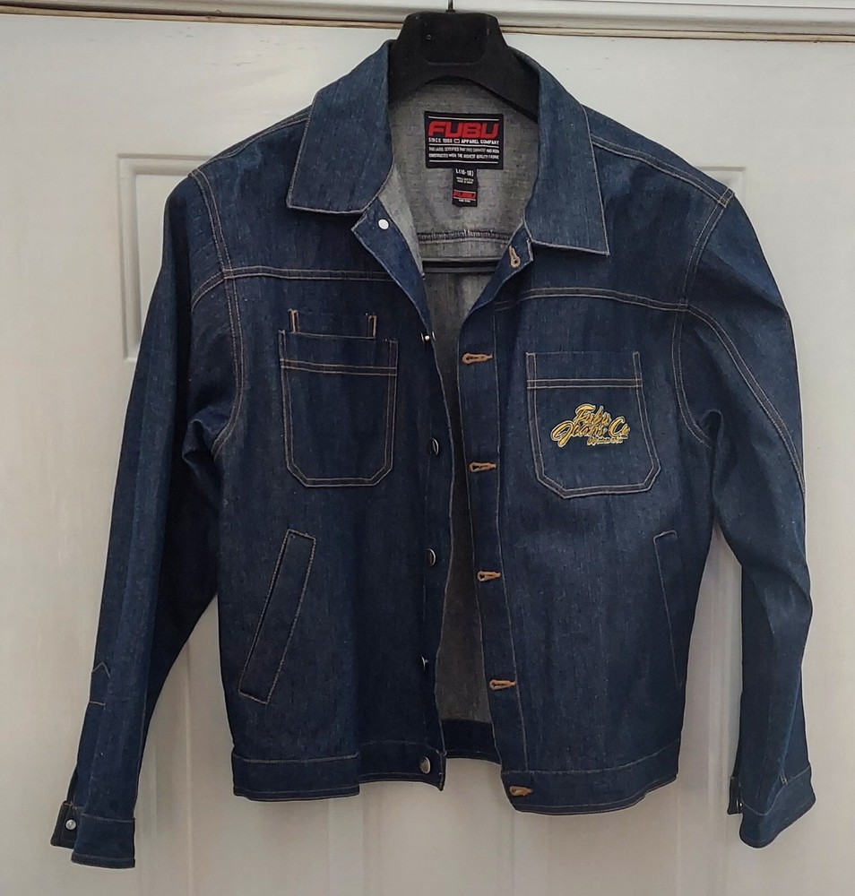 FUBU BOYS DENIM BASIC TRUCKER DENIM JACKET SIZE (16-18) L