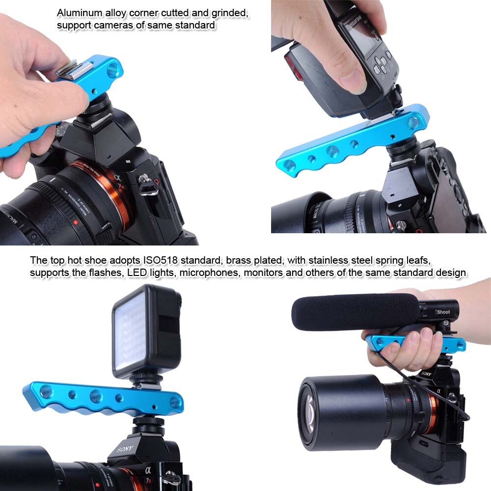 Portable DC/DV Camera Holder Bracket Support Speedlite LED Light Microphone