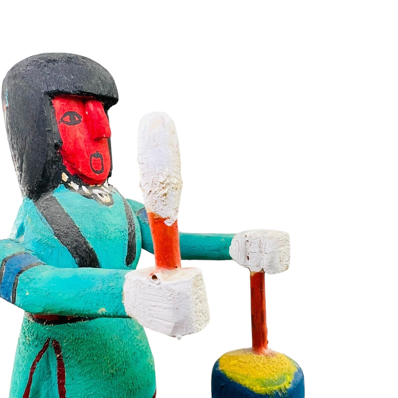 San Juan Pueblo Doll Native American Hand Carved Signed Joe V. Trujillo