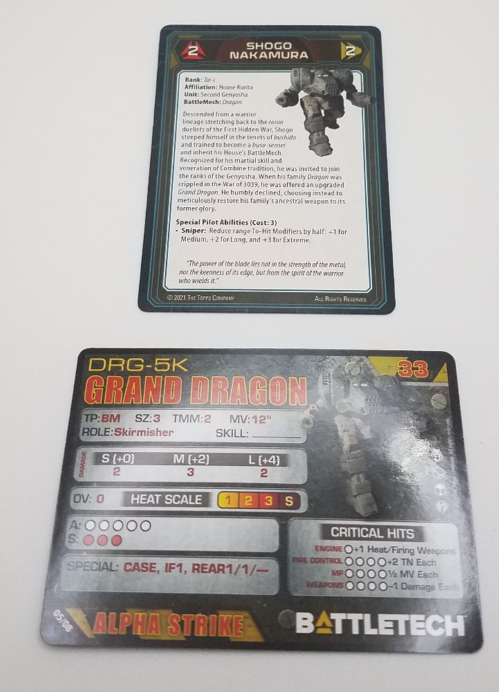 Battletech Inner Sphere Support Lance - Dragon *Mech & Cards*