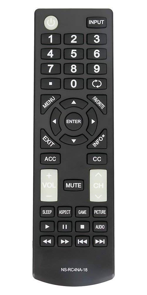 Universal NS-RC4NA-18 Remote Control Replacement for All Insignia TVs Black