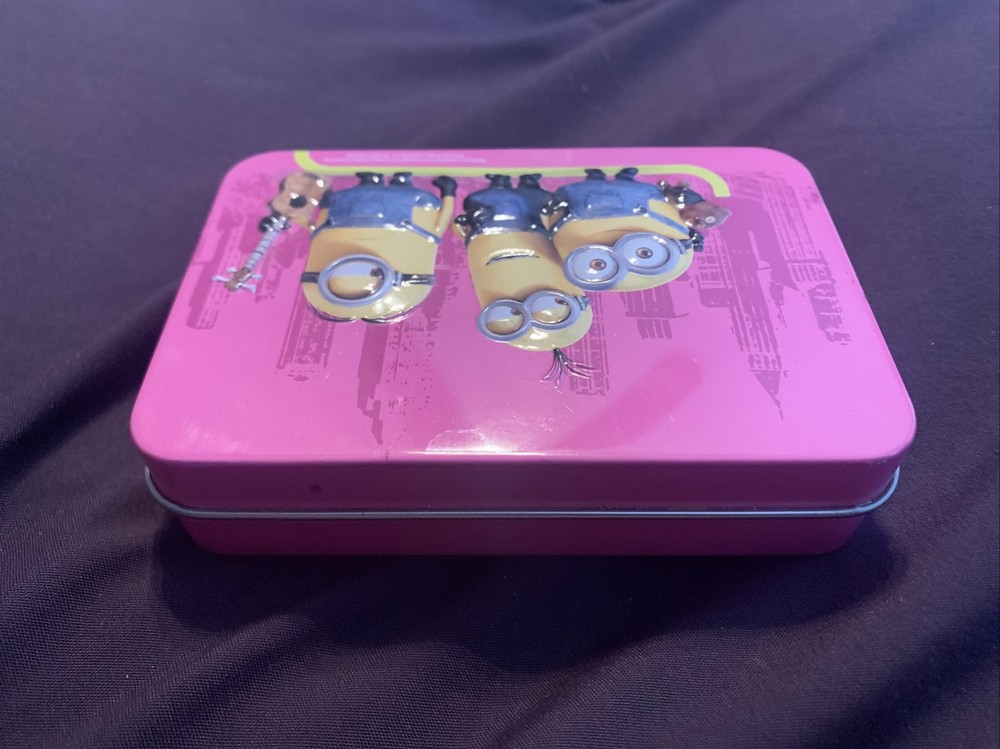 Minions Pink Tin Mini Pencil Case Ships Fast