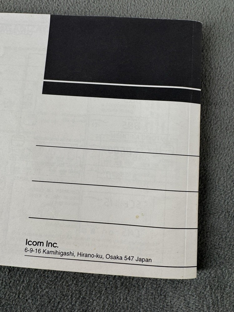 Icom IC-207H ORIGINAL Instruction Manual In Good Condition.