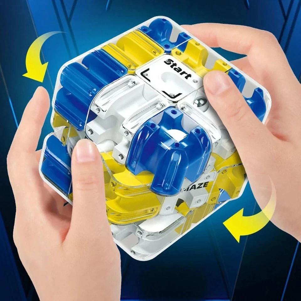 Large 3D Labyrinth Puzzle Maze Cube - Engaging Brain Teaser Toy, Improve Spatial