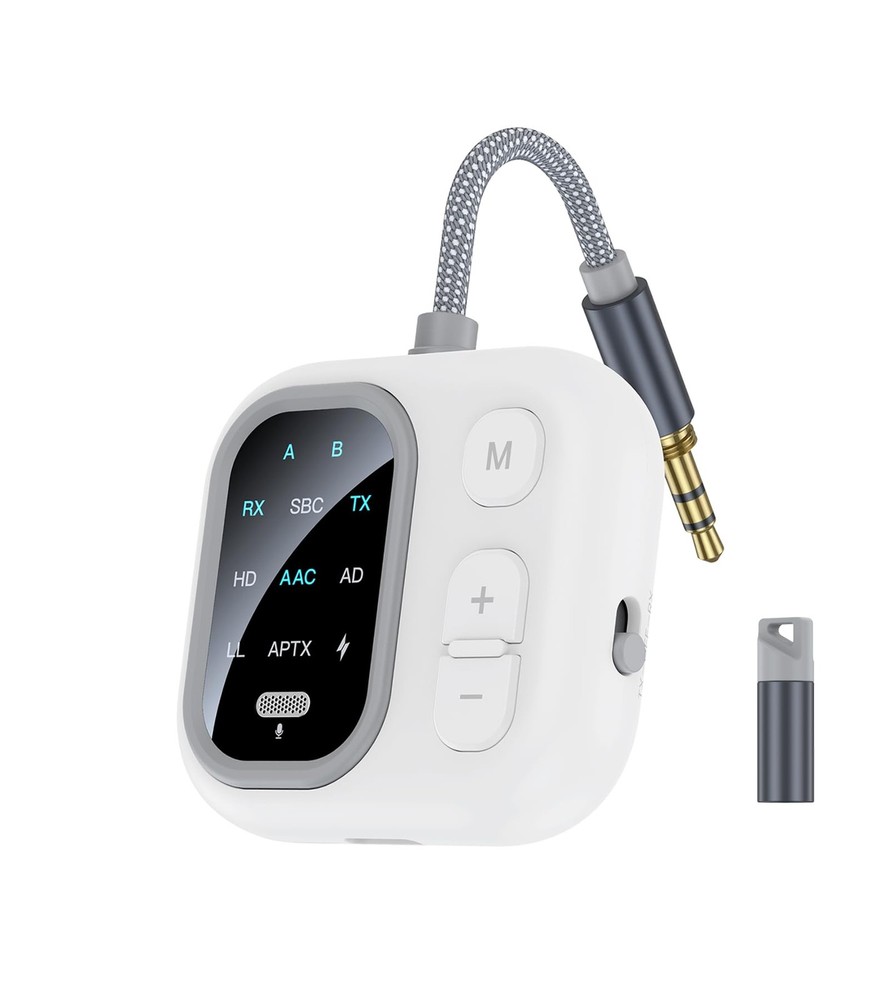 Airplane Bluetooth Adapter with AptX Low Latency, Supports 2 Headphones or BT...