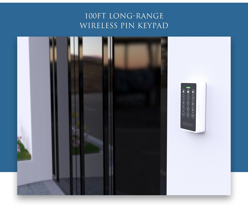 Blütezeit Wireless Keypad for 433MHz Gate Openers Motors PIN Code Access IP54