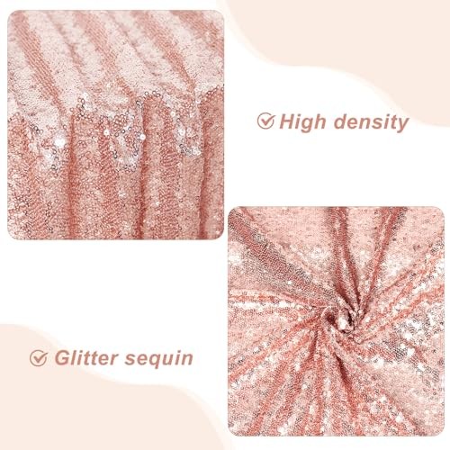 Sequin Tablecloth Rectangular 48"x72" Table 72" x 48" (Rectangular) Rose Gold
