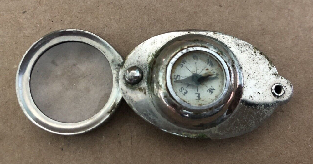 Vintage POCKET COMPASS & MAGNIFYING GLASS LOOP