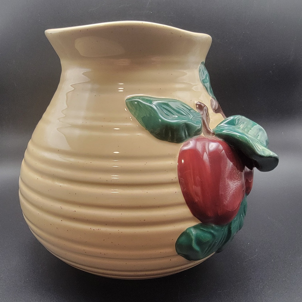 Stoneware Pitcher With Handle Beige 3D Apple Design