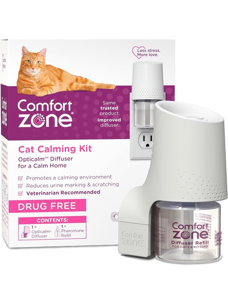 Comfort Zone Calming Diffuser Kit For Cats & Kittens, Diffuser Plug-In, 1.62 Oz
