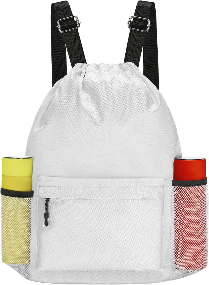 Waterproof Drawstring Bag, Lightweight String Backpack with Water Bottle Holder