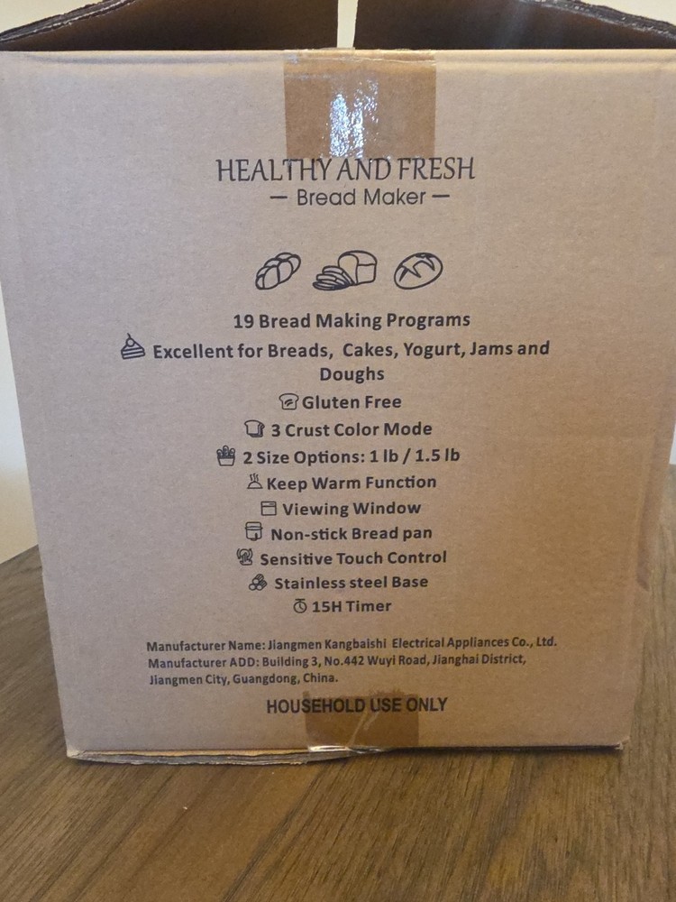 KBS Healthy & Fresh Bread Maker. 19 Baking Programs, 550W Machine MBF-041