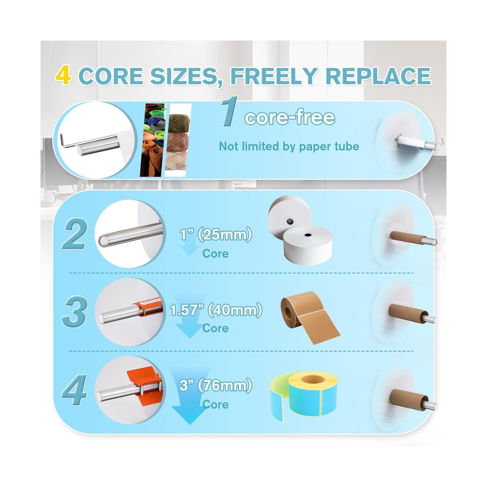 CGOLDENWALL Automatic Label Rewinder Machine, Bidirectional Rewinding, Corefr...