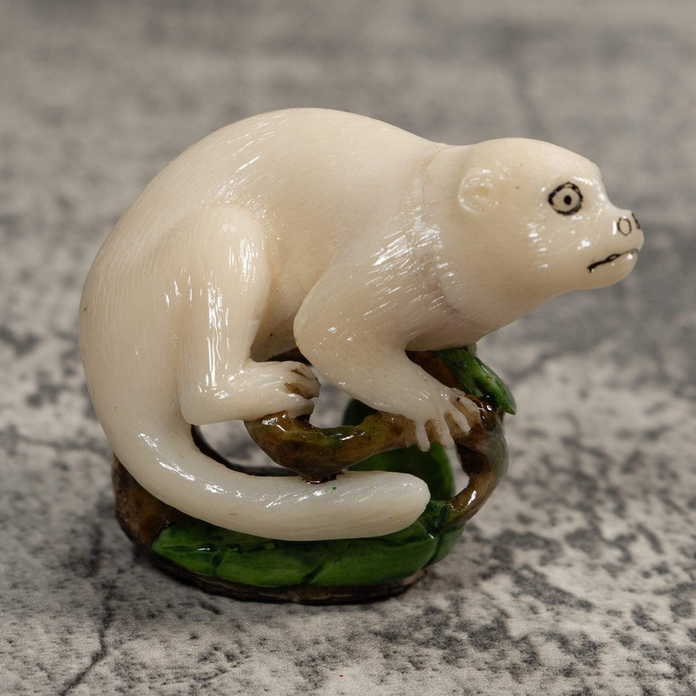 White Natural Monkey Tagua Carving
