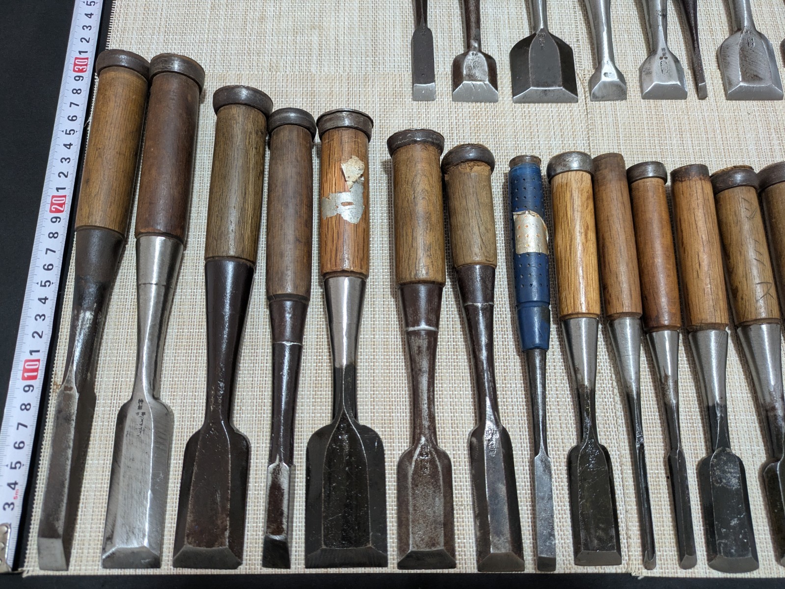 Japanese Chisel Nomi Carpenter Tool Set of 44 Hand Tool wood working R3376