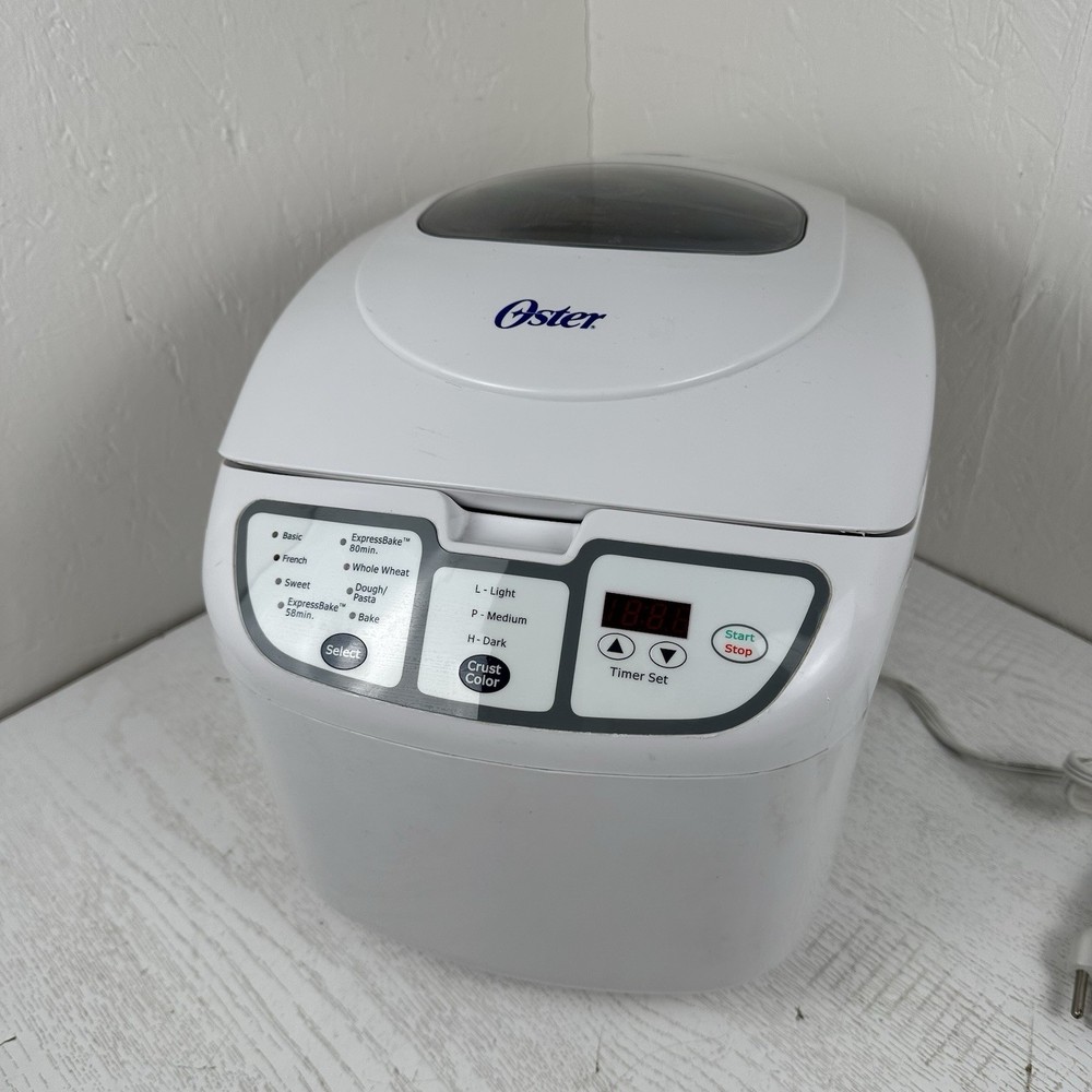 Oster Express Bake Electric Automatic 2 Lb Bread Maker Model 5838 White Tested