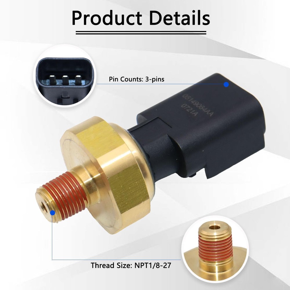 KEJSTED Engine Oil Pressure Sensor Sender Switch 5149062AA Compatible Yellow
