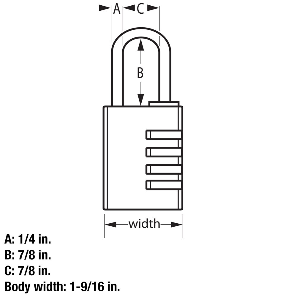 Master Lock WORD Combination Padlock 643DWD, 1-9/16" wide