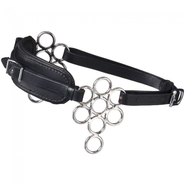 Tough-1 Stainless Steel Leather Nose Multi-Ring Hackamore