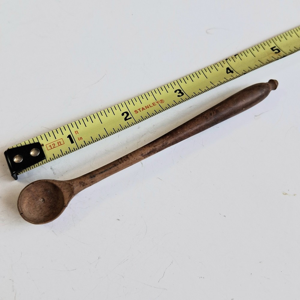 Antique Wood Treen Snuff Spoon