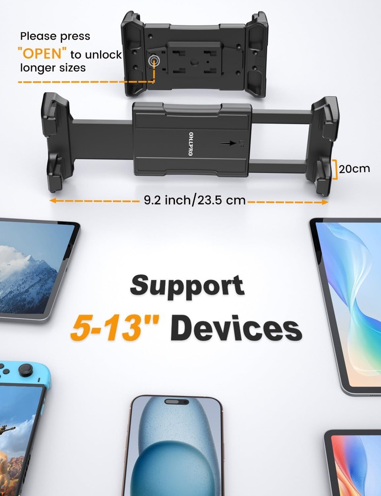Aluminum Tablet Wall Mount Holder - 360° Adjustable & Extendable 3-Stage Arm ...