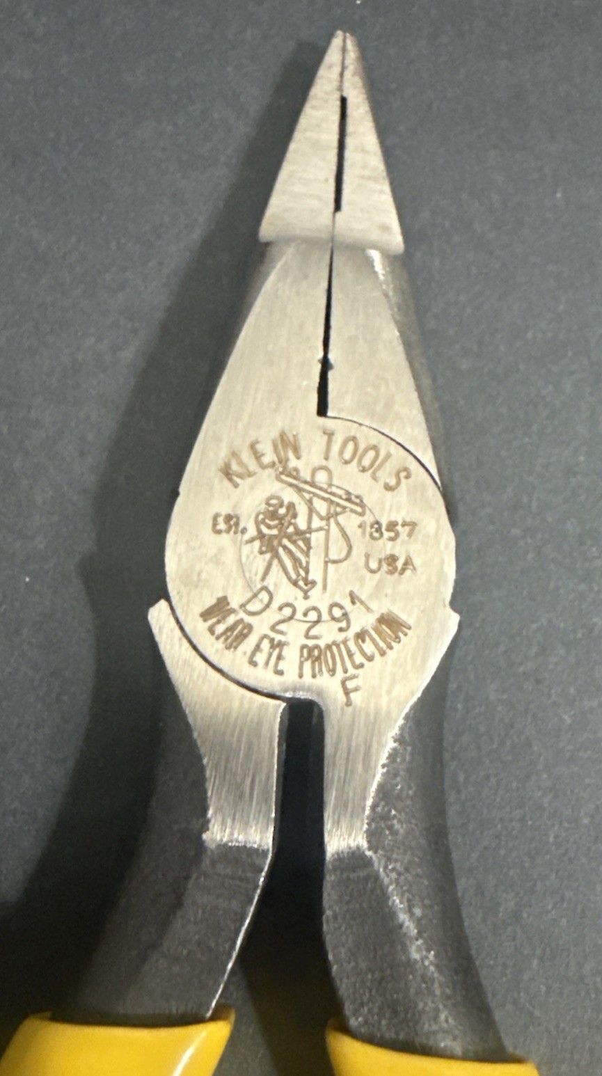 1994 VINTAGE KLEIN TOOLS SHORT NOSE PLIERS NEEDLE TELEPHONE WORK D2291 NOS USA