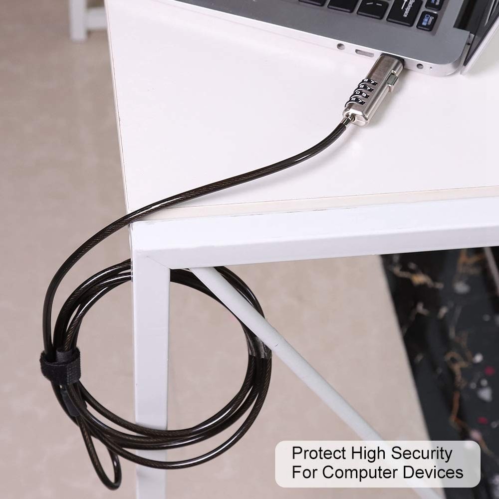 Laptop Cable Locks Combination Lock 4 Digital Password Security Anti...