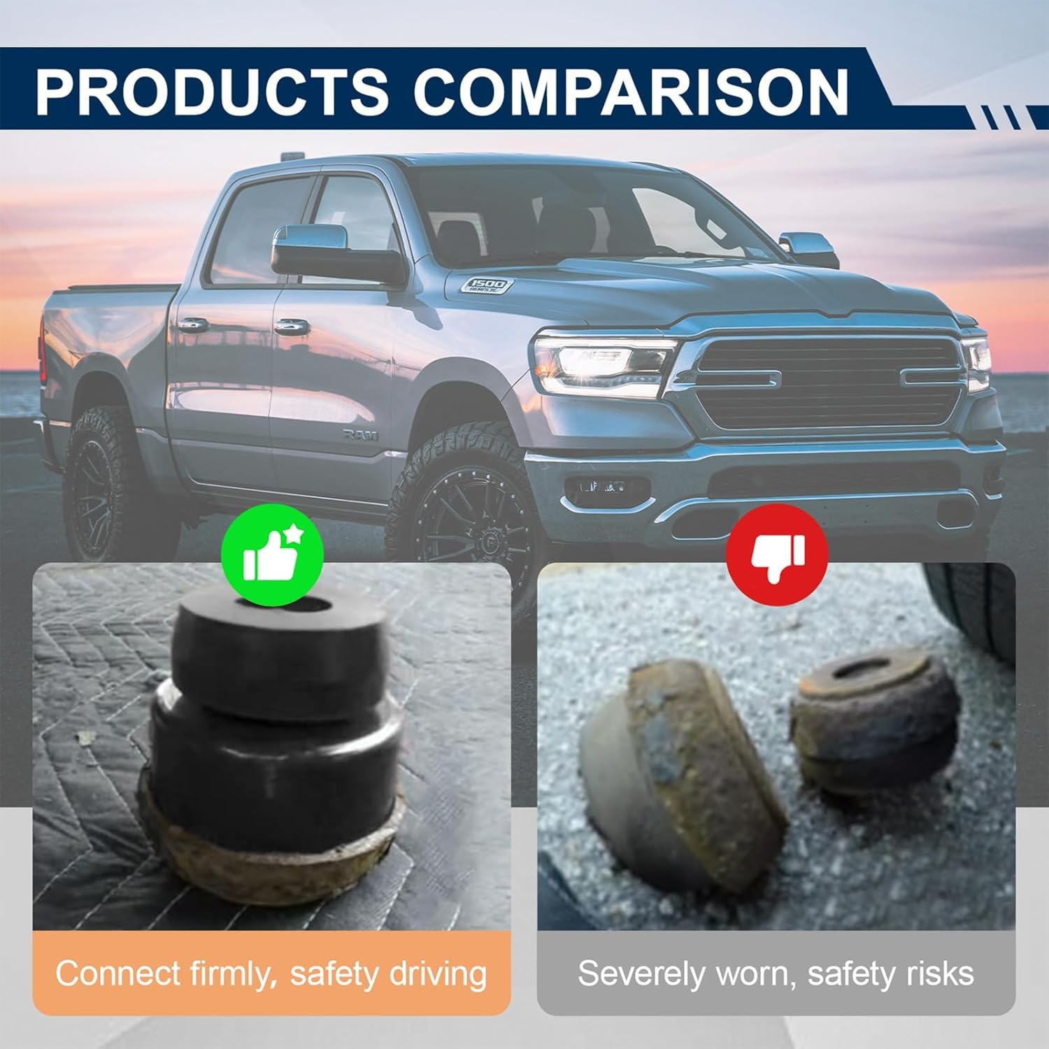 7-141 Body Cab Mount Bushing Kit For 99-14 Chevy Silverado GMC Sierra 1500/2500