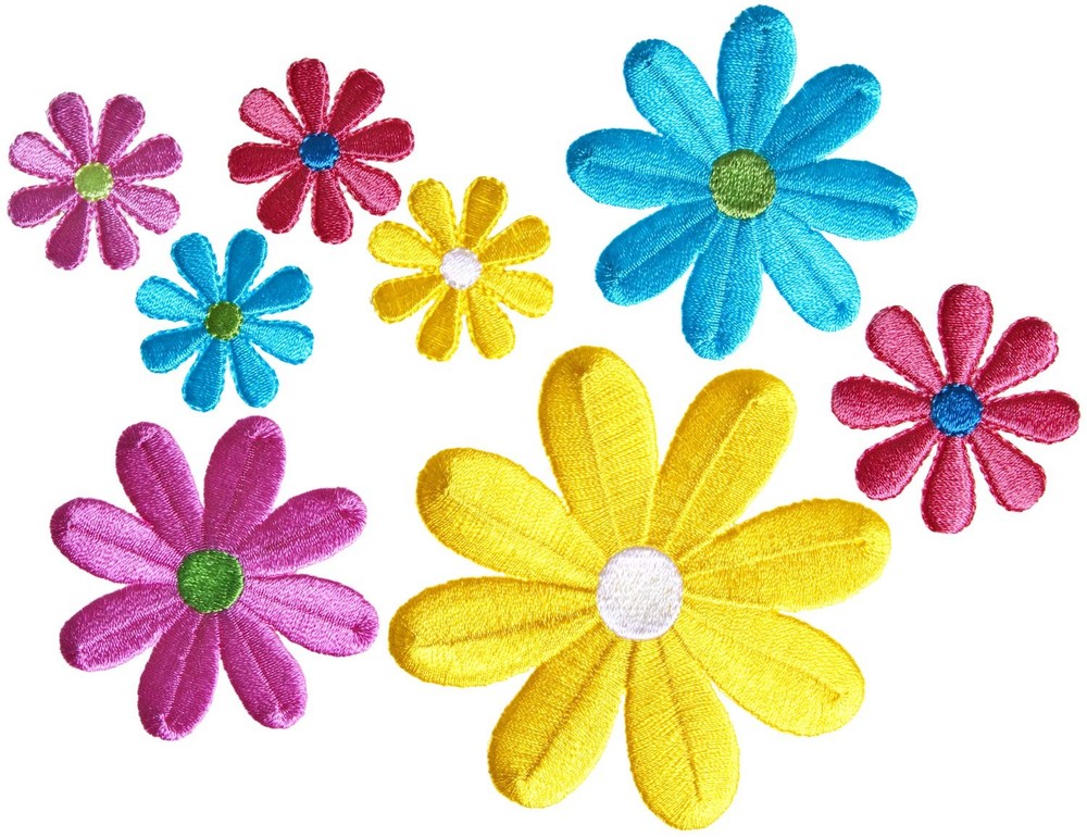 Simplicity Multicolor Daisy Flowers Applique [Varying Sizes],