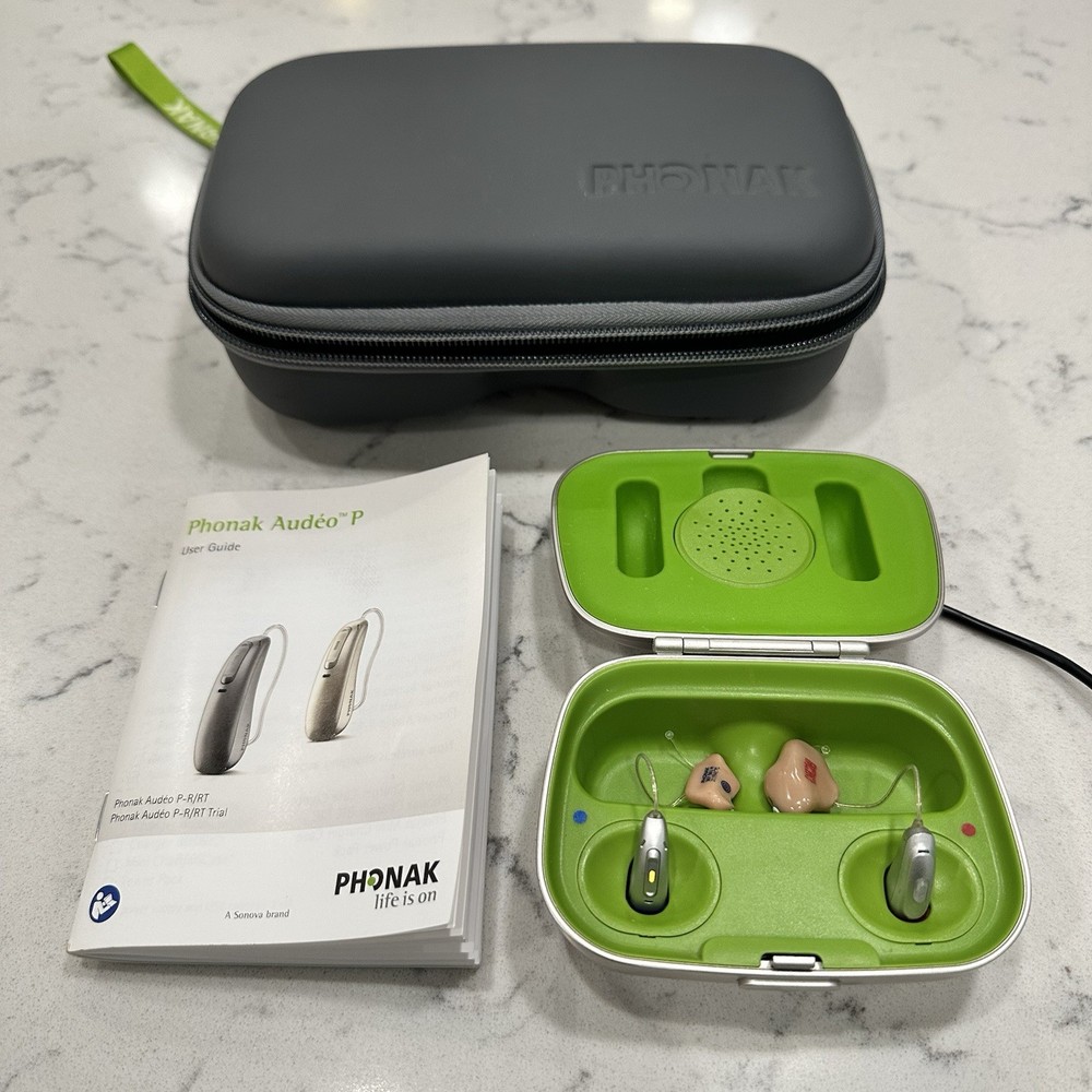 Phonak Audeo P90-R Custom Programmed With Charging Case And Paperwork Untested