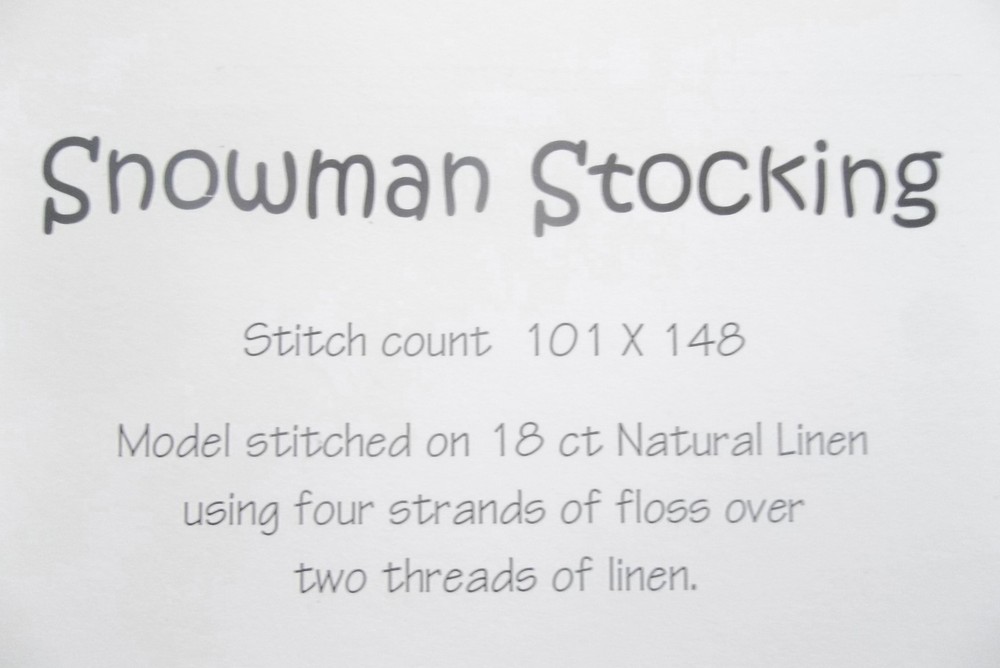 Snowman Stocking Cross Stitch Pattern by Bent Creek