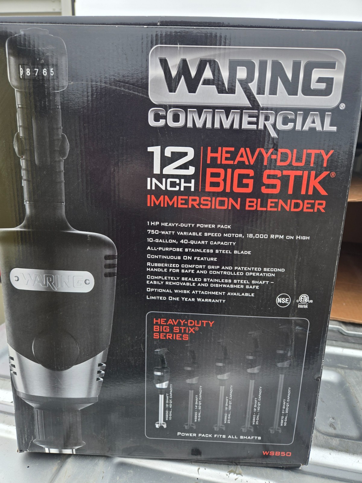 Waring WSB50 12" Variable Speed Heavy Duty Big Stik Immersion Blender