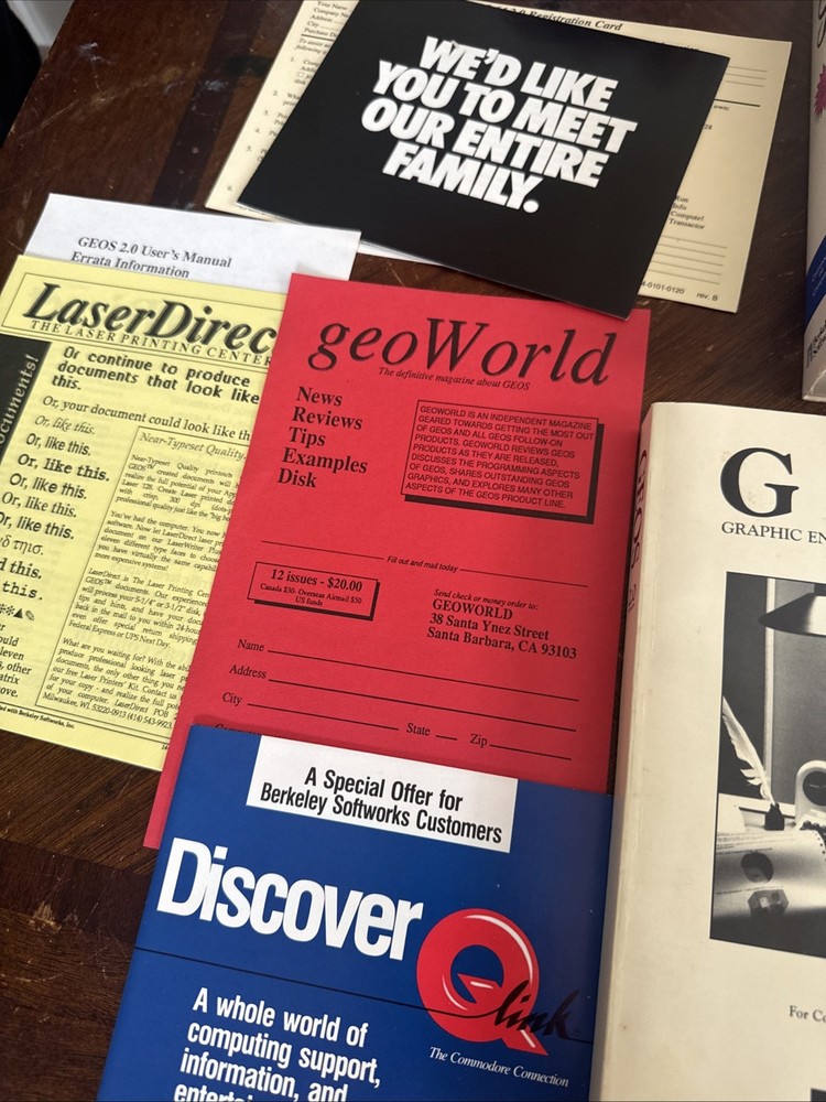 GEOS 128 2.0 Commodore 128 Operating System w/ Box, Manuals, Paperwork...