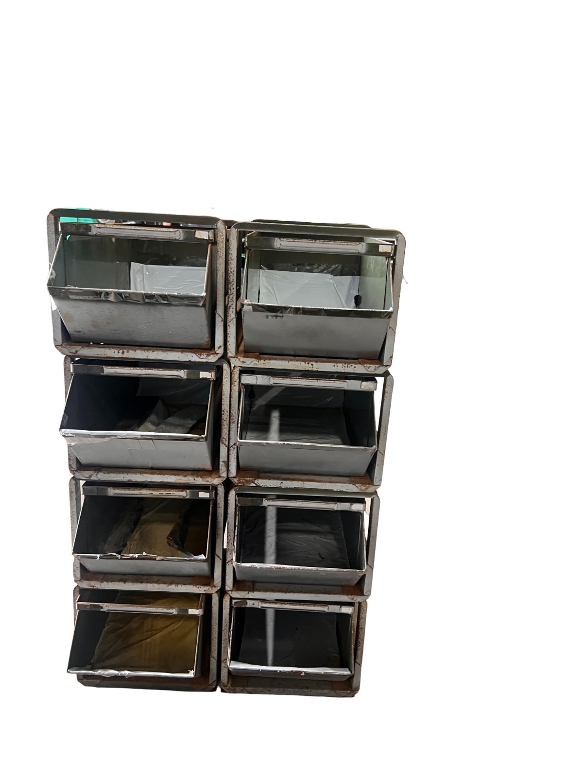 Steel Storage Drawers w/Stackable Frame Old Green L:20" x W:10" x H:8.5"
