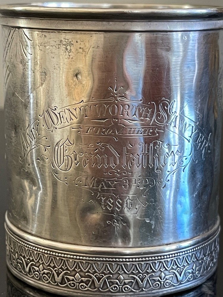Antique Gorham Sterling Silver Engraved Cup Mug 135 Grams