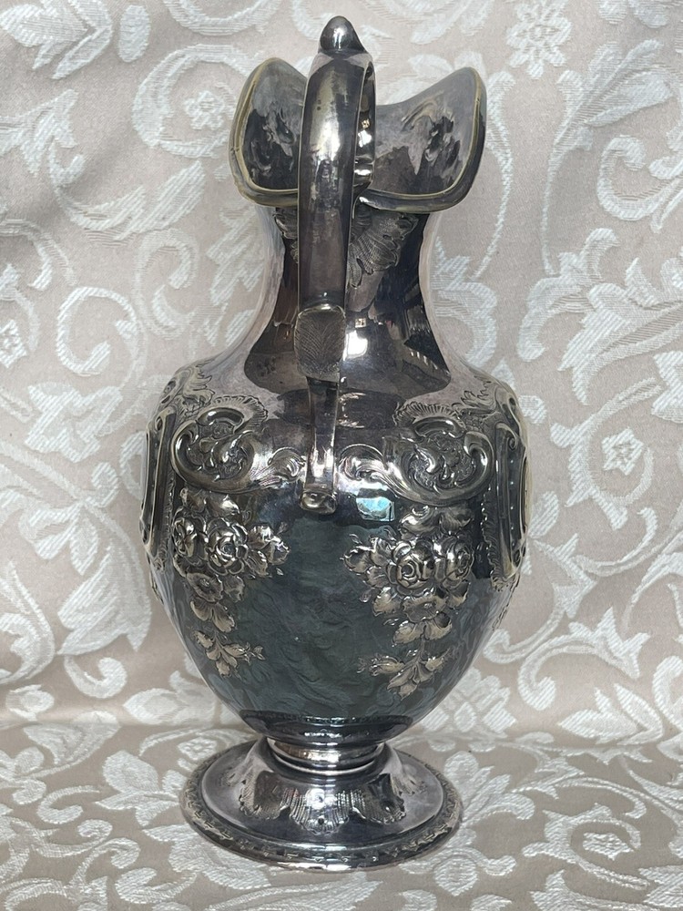 Antique Martin Hall & Co Silverplated Water Pitcher /creamer