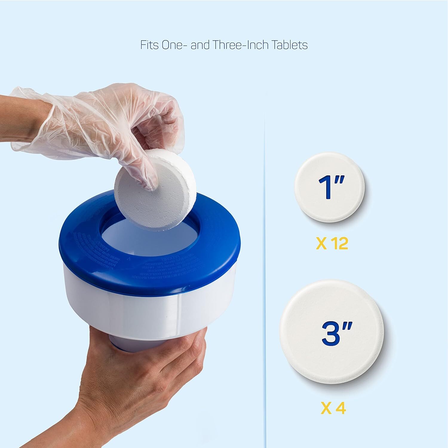 7" Diameter Pool Chlorine Floater with Adjustable Flow Vents for Pools Fits 3"