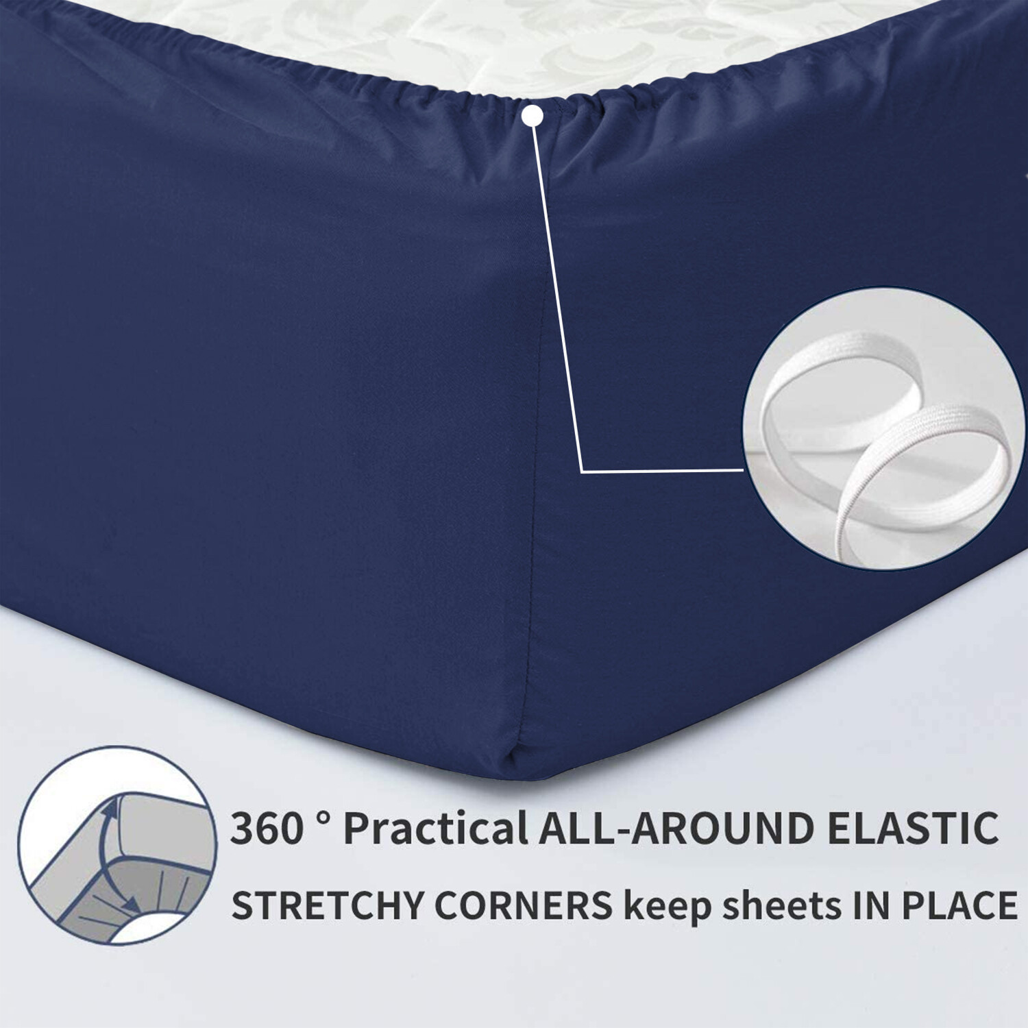 Fitted sheet King Size 16” Deep Pocket Easy Care Breathable Elastic Bed Sheets