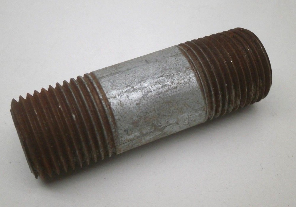 (10-Pack) 1/2" NPT x 2-1/2" Threaded Galvanized Pipe Nipple ½" x 2.5"