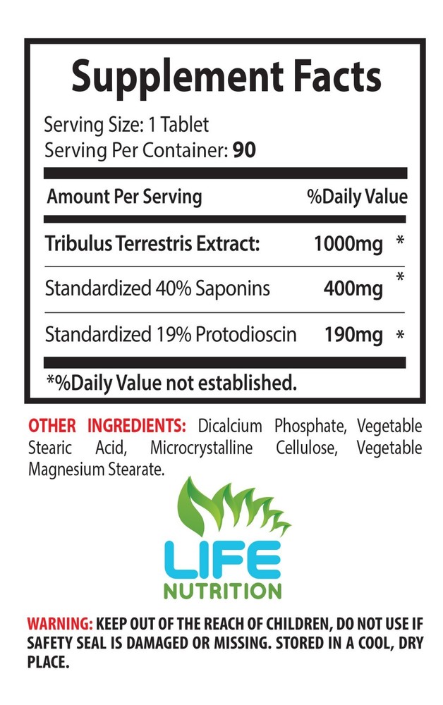 bodybuilding and performance Tribulus Terrestris 1000 90 Tablets 1B